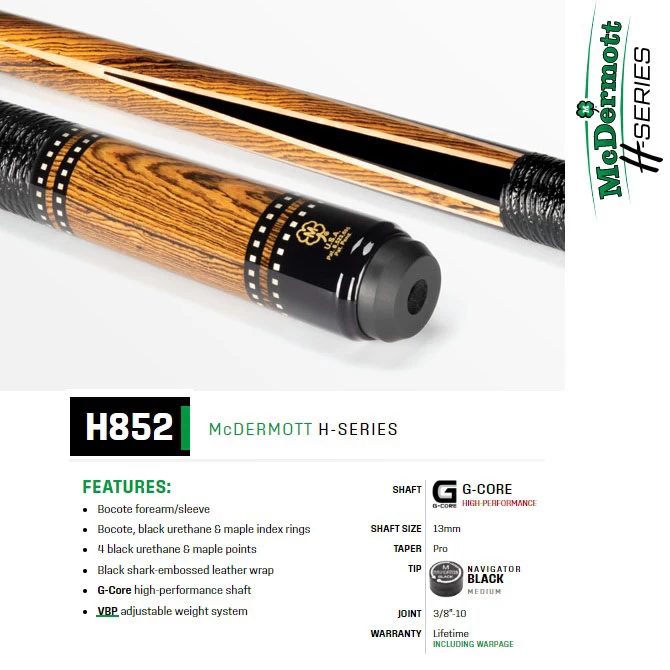 McDermott H852 Bocote Master Pool Cue 1 McDermott H852 Bocote Master Pool Cue