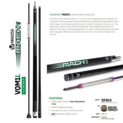 McDermott Vanquish Pro Carbon Fiber Break Cue -Billiards Equipment Shop vqm1 mach 1 leather wrap